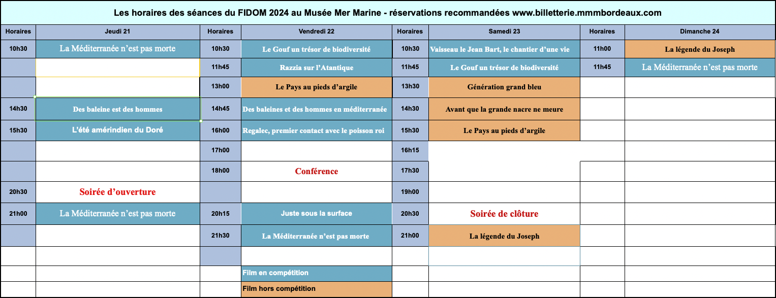 horaires fidom